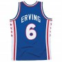 t-shirt de basket Mitchell & Ness Philadelphia 76ers 1976-77 Nº6 Julius Erving Bleu