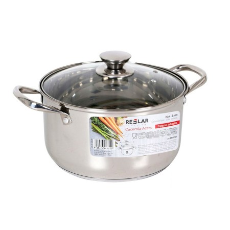 Casserole avec Couvercle en Verre Reslar  Acier 5 L ø 23,5 x 12,8 cm