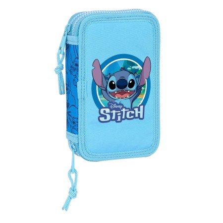 Plumier Doble Stitch Azul 12.5 x 19.5 x 4 cm (28 piezas)