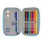 Plumier Doble Stitch Azul 12.5 x 19.5 x 4 cm (28 piezas)