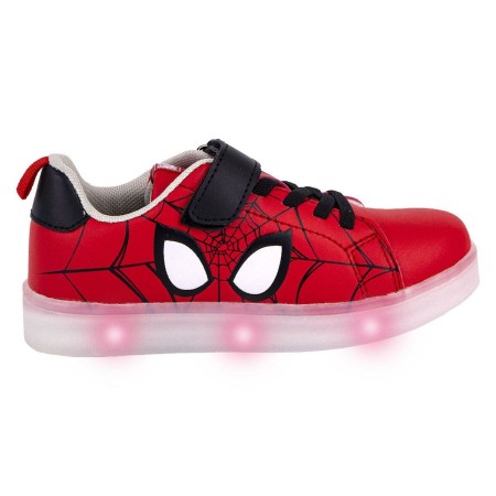 Zapatillas Deportivas con LED Spiderman Velcro Rojo