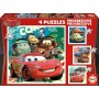 Set de 4 Puzzles  Cars Let's race     16 x 16 cm