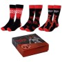 Calcetines Stranger Things Negro Rojo 3 Piezas 36-41