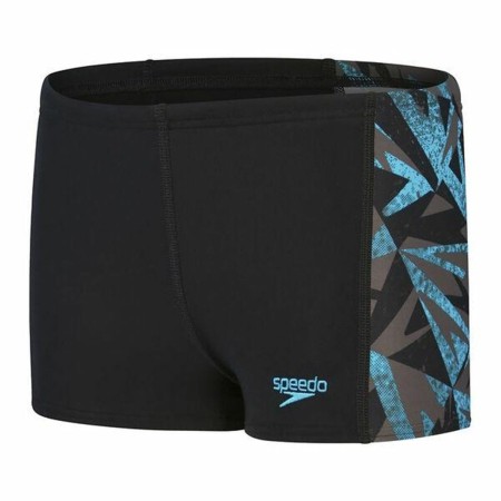 Bañador Boxer Para Niños Speedo Hyper Boom Panel Aquashort Natación Negro