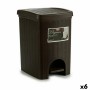 Poubelle à pédale Stefanplast Elegance Marron Plastique 20 L 27,5 x 38,5 x 31 cm (6 Unités)