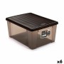 Boîte de rangement avec couvercle Stefanplast Elegance Marron Plastique 15 L 29 x 17 x 39 cm (6 Unités)