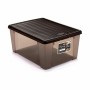 Caja de Almacenaje con Tapa Stefanplast Elegance Marrón Plástico 15 L 29 x 17 x 39 cm (6 Unidades)