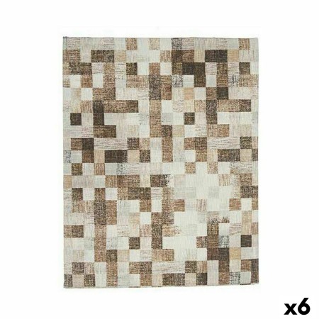 Mantel Loneta Antimanchas Cuadros 140 x 180 cm Beige (6 Unidades)