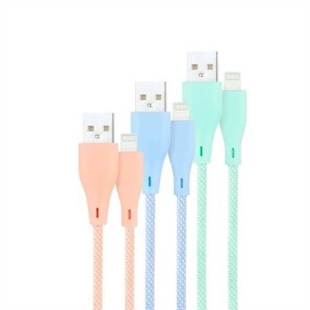Câble USB vers Lightning NANOCABLE 10.10.0401-CO1 1 m Legging Bleu Vert Rose