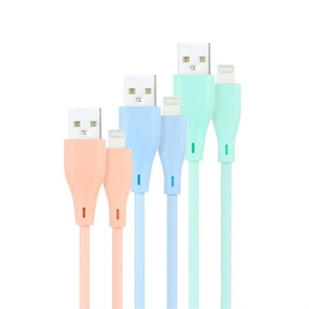 Câble USB vers Lightning NANOCABLE 10.10.0401-A1 1 m Bleu Vert Rose