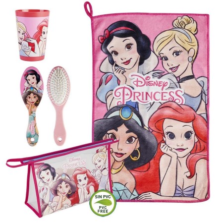 Trousse de Toilette avec Accessoires Princesses Disney 4 Pièces Rose (23 x 16 x 7 cm)