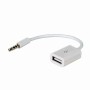 Cable adaptador Akyga MIni Jack 3.5 USB Blanco (Reacondicionado A+)