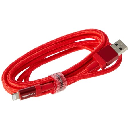 Câble USB vers Lightning Amazon Basics L6LMF893-CS-R (1,8 m) Rouge (Reconditionné A)