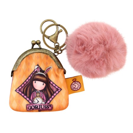 Porte-clés Porte-monnaie Gorjuss Just one second Saumon Pompon