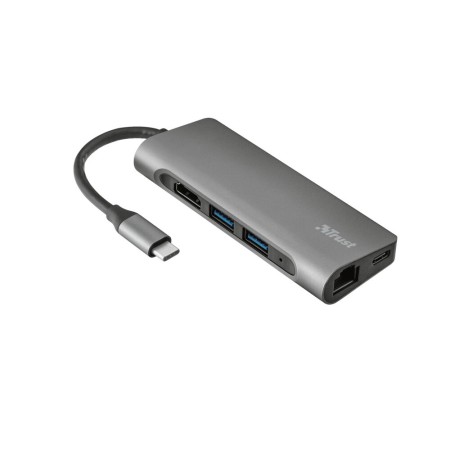 Adaptador USB C a HDMI 7in1 Trust 23331 Gris Plata