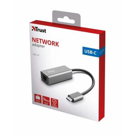 Adaptateur USB C vers RJ45 Trust 23771        Gris