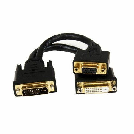 Câble DVI-I vers DVI-D et VGA Startech DVI92030202L     Noir 0,2 m