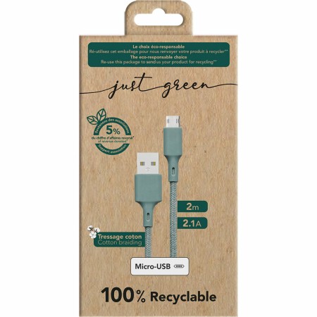 Cable USB a micro USB BigBen Connected JGCBLCOTMIC2MNG Verde