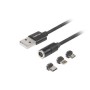 Cable USB a Micro USB, USB-C y Lightning Lanberg CA-3IN1-20CU-0010-BK (1 m)