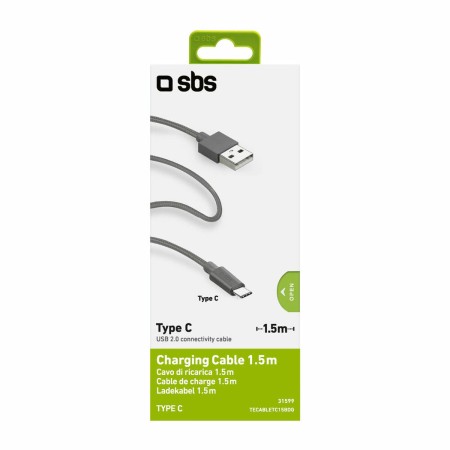 Cable de Datos/Carga con USB C SBS TECABLETC15BDG