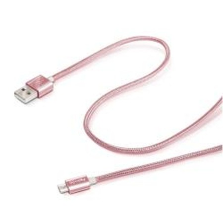 Cable Micro USB Celly USBMICROTEXRG Rosa 1 m