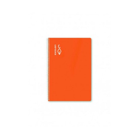 Cahier à Spirale ESCOLOFI Orange quarto 50 Volets (5 Unités)