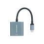 Adaptador USB C a DVI NANOCABLE 10.16.4103-G Gris 15 cm