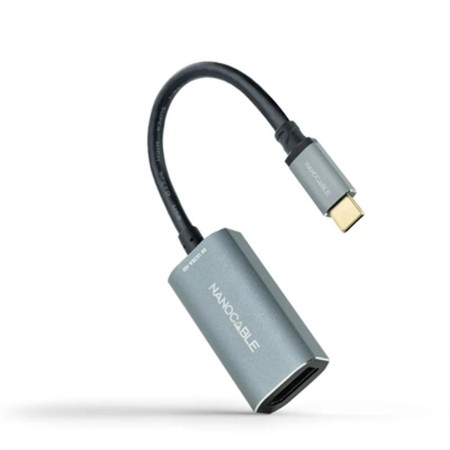 Adaptador USB C a DisplayPort NANOCABLE 10.16.4104-G Gris 15 cm 8K Ultra HD