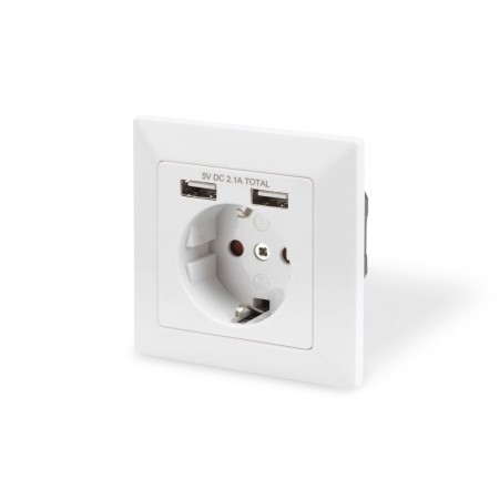 Prise Murale avec 2 Ports USB Digitus by Assmann DA-70613 Blanc 105 W (Reconditionné A)