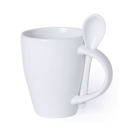 Tasse avec Cuillère 145688 (300 ml) Blanc