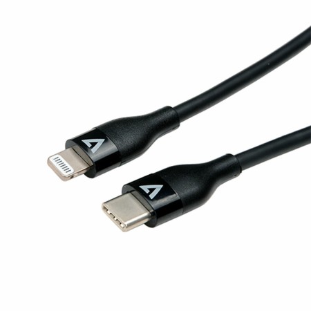 Cable USB-C a Lightning V7 V7USBCLGT-1M     Negro