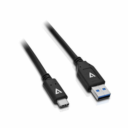 Cable USB A a USB C V7 V7U3.1AC-1M-BLK-1E  Negro