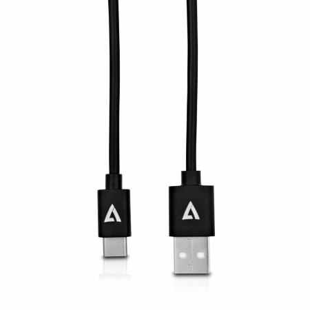 Cable USB A a USB C V7 V7U2AC-2M-BLK-1E   Negro