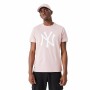 T shirt à manches courtes New Era MLB League Essentials New York Yankees Rose clair Unisexe