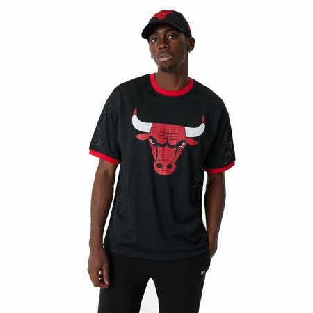 Camiseta de baloncesto New Era NBA Mesh Chicago Bulls Negro