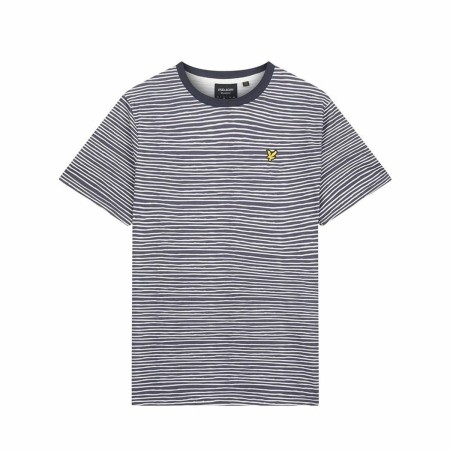 Camiseta de Manga Corta Lyle & Scott V1-Breton Stripe Blanco Azul marino Hombre