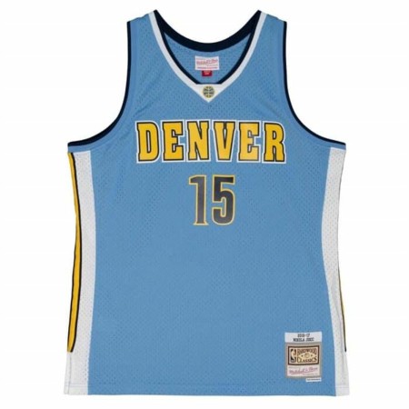 Camiseta de baloncesto Mitchell & Ness Denver Nuggets 2016-17 Nikola Jokic Nº15 Aguamarina