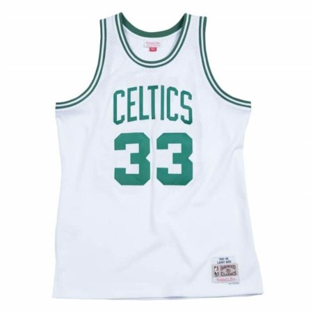 t-shirt de basket Mitchell & Ness Boston Celtics Nº33 Larry Bird Blanc