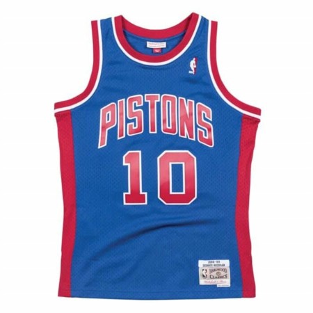 Camiseta de baloncesto Mitchell & Ness Detroit Pistons 1988-89 Nº10 Dennis Rodman Azul