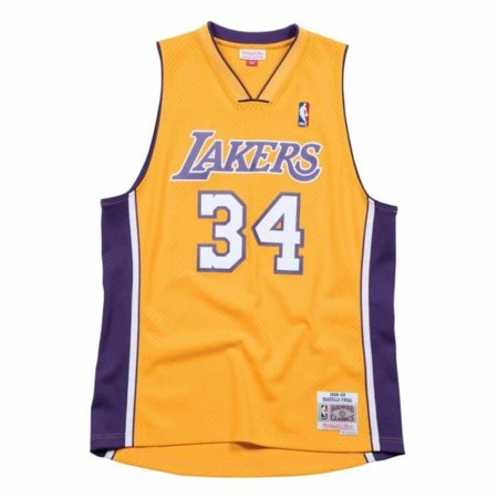 Camiseta de baloncesto Mitchell & Ness Los Angeles Lakers 1999-2000 Nº34 Shaquille O'Neal Amarillo