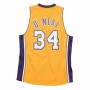 Camiseta de baloncesto Mitchell & Ness Los Angeles Lakers 1999-2000 Nº34 Shaquille O'Neal Amarillo