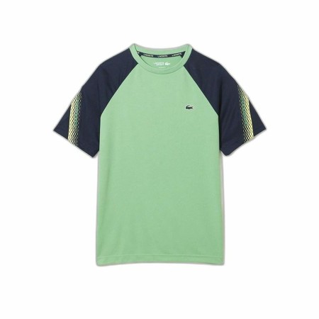 Camiseta de Manga Corta Hombre Lacoste Sport Regular Fit Color-Block Verde oscuro