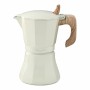 Cafetera Italiana Oroley Petra 6 Tazas Aluminio Crema