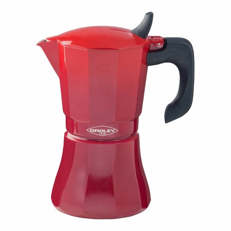 Cafetera Italiana Oroley Petra 6 Tazas Aluminio Rojo