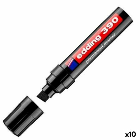 Rotulador permanente Edding 390 Negro (10 Unidades)