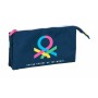 Trousse Fourre-Tout Triple Benetton Coeurs 22 x 12 x 3 cm