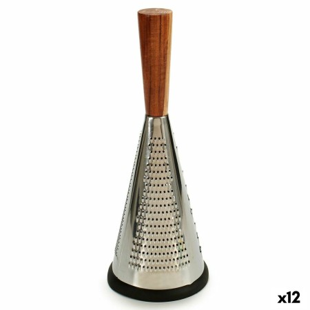 Rallador Múltiple Cónico Madera Acero Inoxidable 13 x 34,5 x 13 cm (12 Unidades)