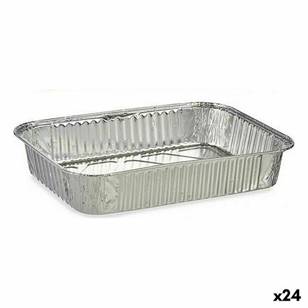 Set de Fuentes de Cocina Desechable Rectangular Aluminio 31,5 x 6,5 x 20,5 cm (24 Unidades)