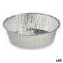 Set de Fuentes de Cocina Desechable Redonda Aluminio 25 x 8 x 25 cm (24 Unidades)