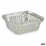 Set de Fuentes de Cocina Desechable Con Tapa Aluminio 500 ml 14,5 x 7,5 x 12,5 cm (24 Unidades)